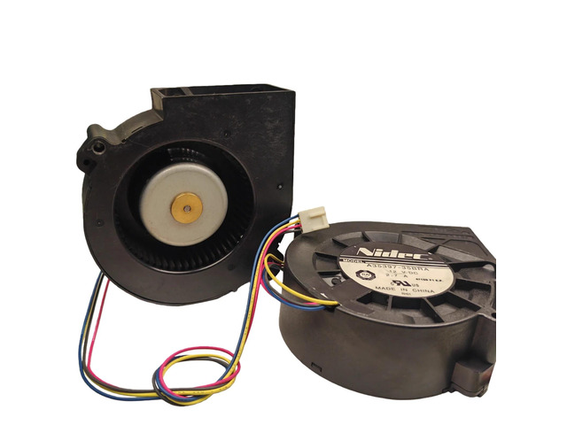One A35397-35BRA 12V 2.7A 97x97x33mm high-speed turbine blower, 5200RPM speed, 4-wire PWM industrial cooling fan, suitable for barbecue grills.