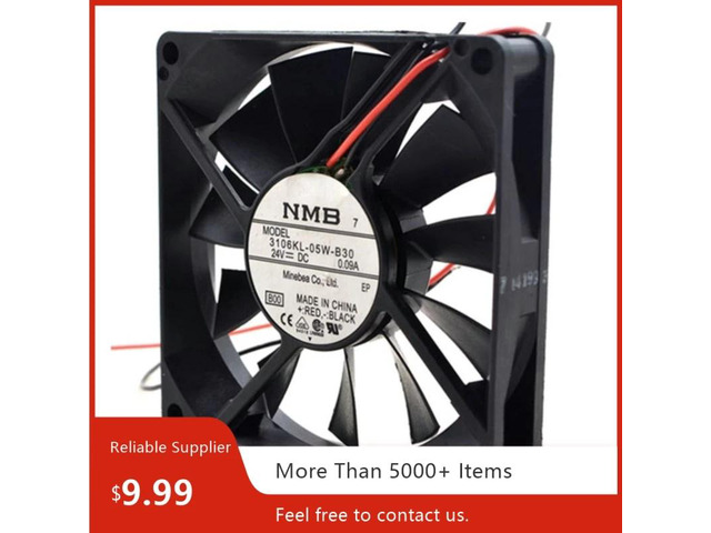 Suitable for 3106KL-05W-B30 80x80x15mm DC 24V 0.09A dual ball bearing industrial cooling fan.
