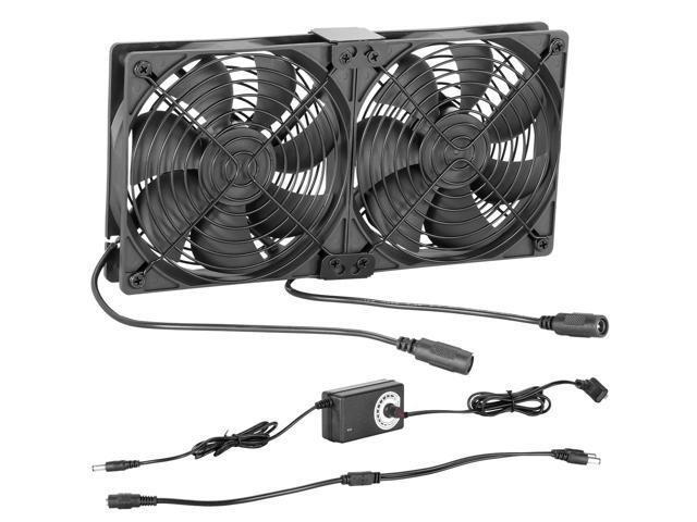 Dual 120mm GPU fans, 2-in-1 cooling solution, suitable for mining rigs, dual ball bearings, manual speed controller, 12V DC (EU).