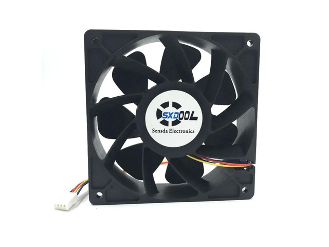High-speed fan 12038, heatsink D12BM-12D 12038 12V 2.3A, 6000RPM, 4-pin PWM connector, suitable for Bitmain S7 and S9 mining rigs.