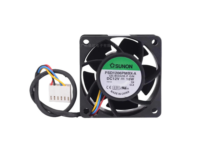 Suitable for PSD1206PMBX-A 12V 18W 6038 extreme cooling fan, 16000RPM speed, 4-wire PWM dual ball bearing, suitable for server power supplies and...