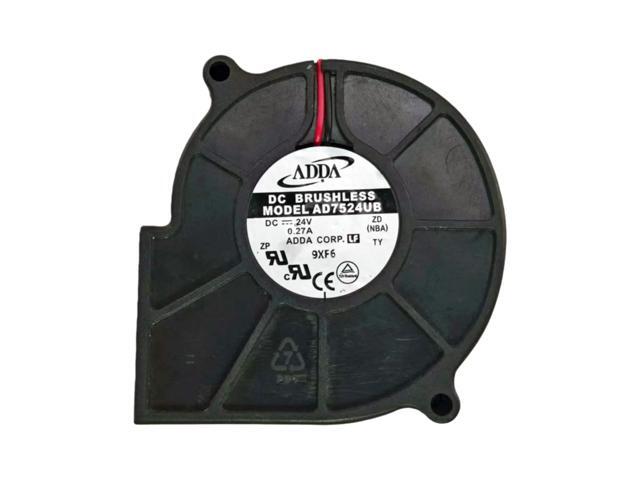 AD7524UB 75x75x30mm DC24V blower with turbine cooling, suitable for electronic products and industrial equipment, 4200RPM, 13.1CFM, 44.7dBA.