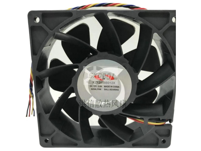 M3/M3X fan KZ12038B012X, 12V, 12cm, high speed, 120x120x38mm. Mining rig cooling.
