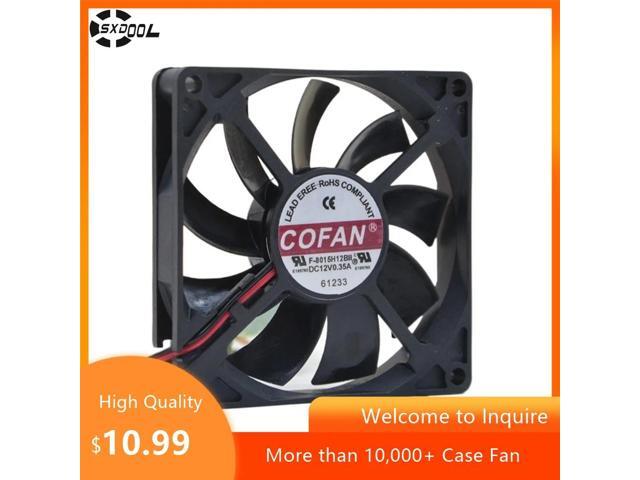 Ultra-thin 80mm cooling fan F-8015H12BII, 12V, 0.35A, 35.2 CFM, high airflow, 4500 RPM