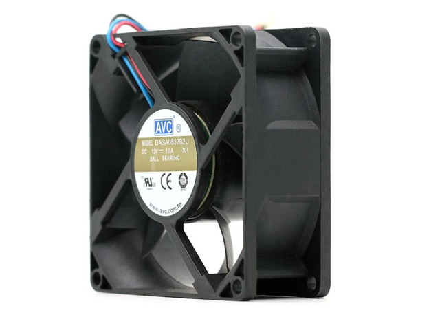 80mm 8cm axial fan, suitable for DASA0832B2U DC 12V 1.0A 8032 dual ball bearing cooling computer cases and servers.