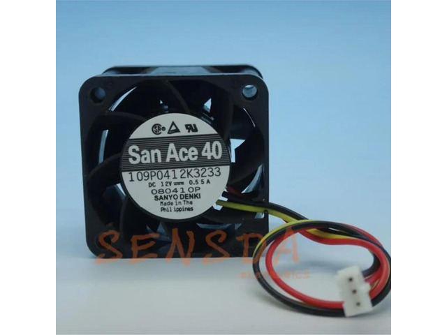 A 40mm fan for the 109P0412K3233, measuring 40x40x28mm, DC 12V, 0.55A, 15,500RPM speed, high-speed server cooling fan, 21CFM airflow, 50dB noise,...