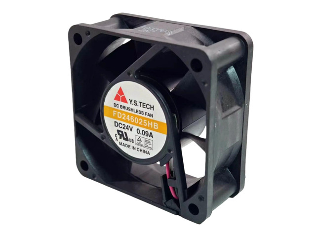 FD246025HB 60x60x25mm DC24V Cooling Fan 6025 0.09A 4300RPM 25.4CFM 28dBA Low noise and low power consumption, suitable for electronic cabinets.