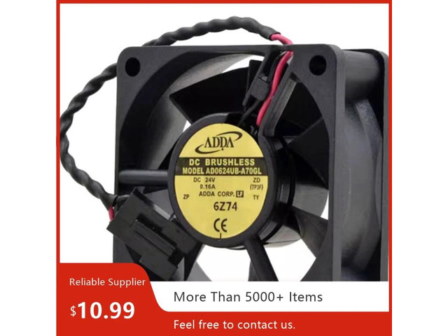 Suitable for AD0624UB-A70GL 60x60x25mm DC 24V 0.16A dual ball bearing industrial cooling fan, compatible with frequency converters.