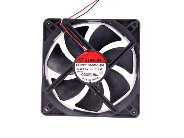 120mm Silent Chassis Cooling Fan, suitable for EEC0251B3-000C-A99, dimensions 120x120x25mm, DC 12V, 1.9W, model 12025, low noise, silent heatsink.