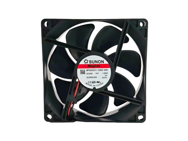 MF92252V1-1000C-A99 90x90x25mm DC 24V cooling fan, 51.5CFM 3000RPM 34dBA 1.8W, suitable for network switches, servers, and industrial cabinets.