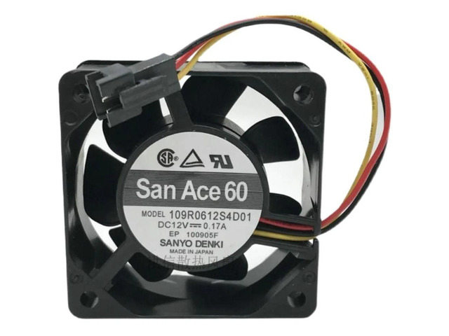 109R0612S4D01 60mm x 6cm PC cooling fan, 60x60x25mm, DC 12V 0.17A, 6025 heatsink.