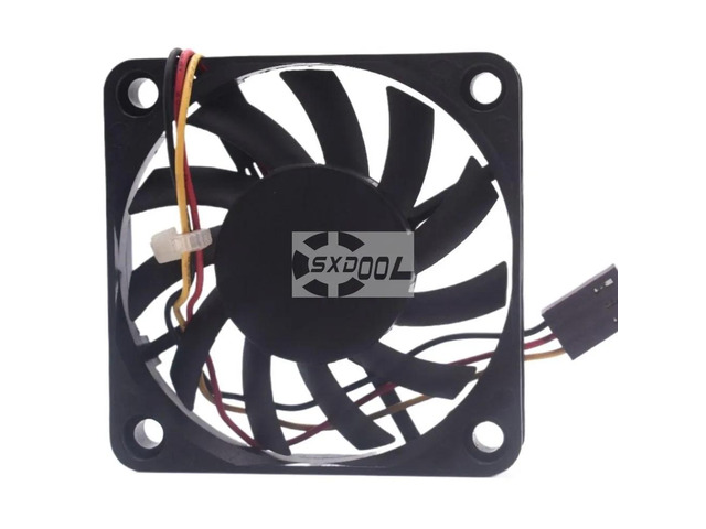 60mm x 10mm axial fan, 6cm, 12V, 0.14A, 3-wire 3-pin square heatsink for R126010BM