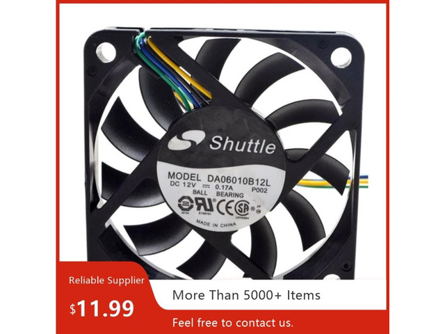 Suitable for DA06010B12L 60x60x10mm DC 12V 0.17A Dual Ball Bearing PWM Ultra-thin Industrial Cooling Fan