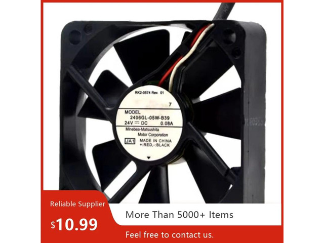 Suitable for 2406GL-05W-B39 60x60x15mm DC 24V 0.08A dual ball bearing industrial fan (inverter specific).