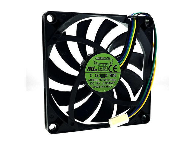 R128010BU 80mm x 10mm Ultra-thin CPU Cooler Fan (80x80x10mm, Dual Ball Bearing, 0.35A, 3900RPM, High-speed PWM)