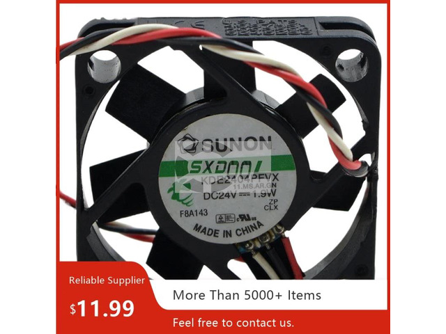 The 4010 40mm DC fan for the KDE2404PFVX measures 40x40x10mm, is a 24V 1.9W high-efficiency miniature axial cooling fan.