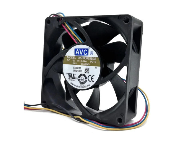 DATB0825B2S 12V 0.84A PWM cooling fan for AVC, 80mm high-speed, 6000RPM speed, precision dual ball bearing, 4-wire.