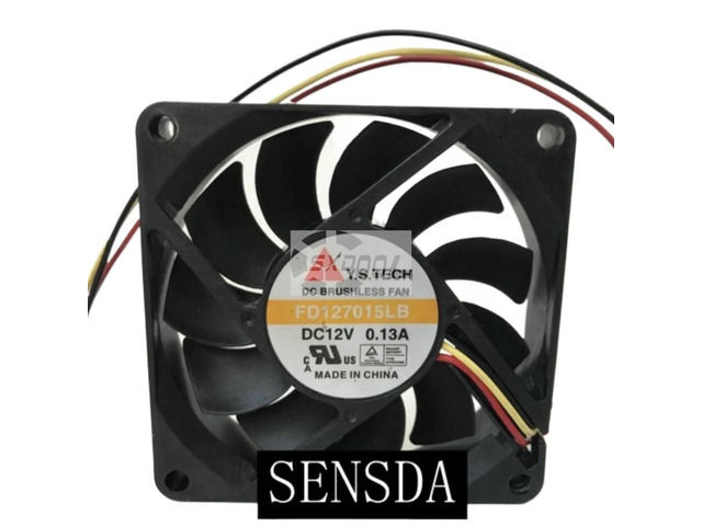 70x10mm axial fan FD127015LB 70mm 12V 0.13A dual ball bearing cooling fan, 3200RPM, 3-pin connector