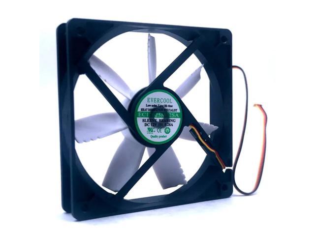 120mm chassis fan, silent cooling, low noise, model EC12025M12SA, 12025 sliding bearing, 12V 0.28A, speed 1200RPM, airflow 58.6CFM, noise level.
