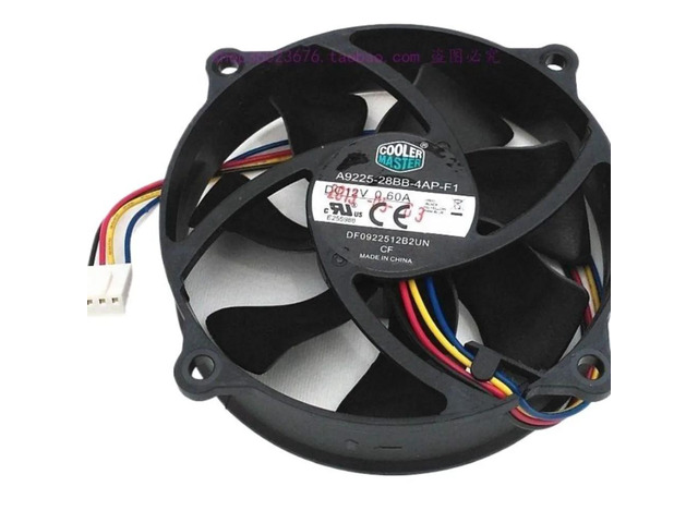 A9225-28BB-4AP-F1 9025 9C Round Dual-Spherical Four-Wire Temperature-Controlled Speed Regulated Fan, Quiet Operation, 770-2650 RPM