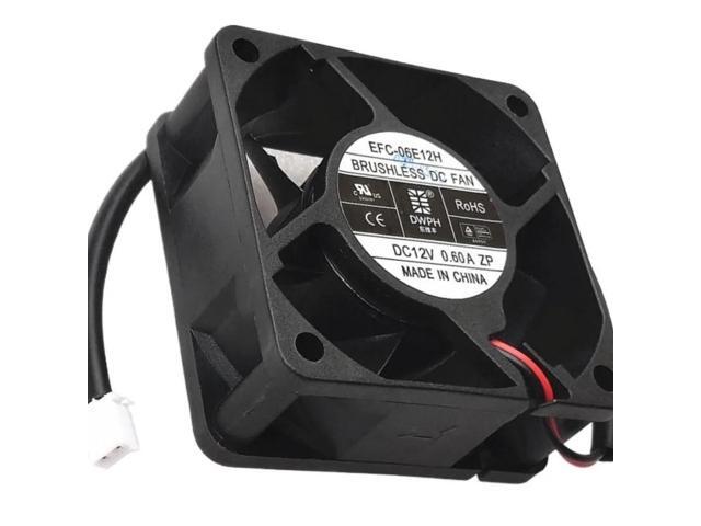EFC-06E12H DWPH 6025 60mm 6CM Fan, 2-wire 2.5mm plug, 12V 0.6A cooling.