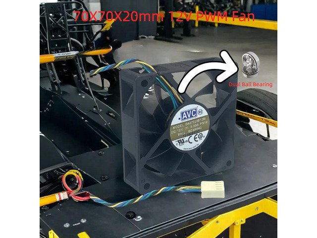 70mm CPU Cooler Silent Fan DA07020B12M DC 12V CPU 4-wire PWM Dual Ball Bearing 70X70X20mm 4-pin