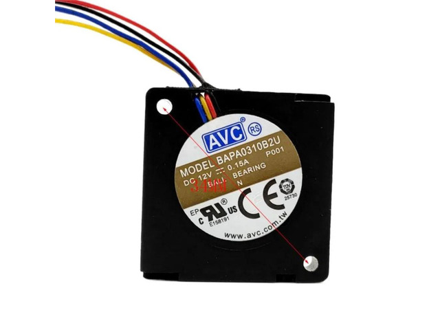3D printer cooling turbine fan, 30mm x 3cm, DC blower, BAPA0310B2U, DC 12V 0.15A, dual ball bearing, 30x30x10mm, 4-pin cooling fan.