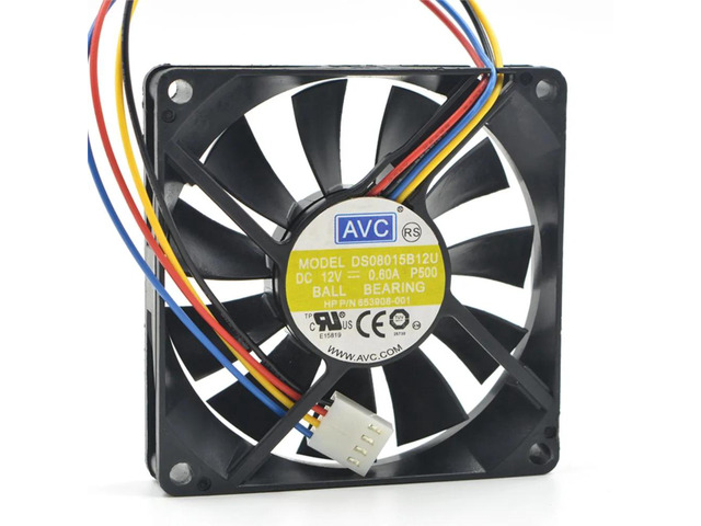 An 80mm PWM chassis cooling fan for the DS08015B12U, measuring 80x80x15mm, 12V 0.60A, suitable for computer cases, PCs, and game servers.