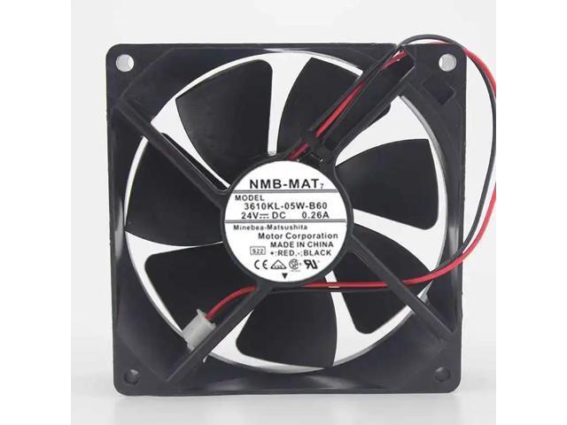 24V dual ball bearing cooling fan suitable for the 9225 3610KL-05W-B60 0.26A inverter, measuring 92*92*25mm.