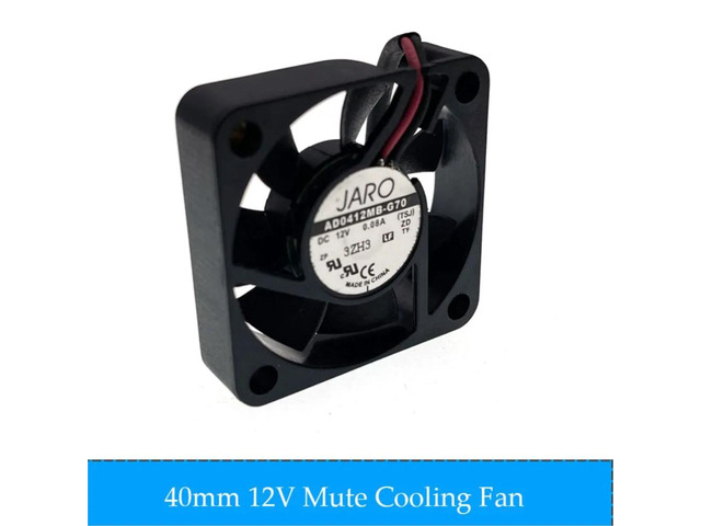 A 40mm fan for the AD0412MB-G70 motherboard, measuring 4cm (40*40*10mm), with a 4010 connector, 1.5' x 7/16' size, 0.08A, 12V DC, and 2-pin power...