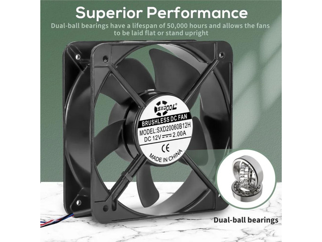 Large size 200mm 20060 20cm DC 12V 540CFM 200X60MM, suitable for automotive electric vehicle charging stations and industrial cooling fans.