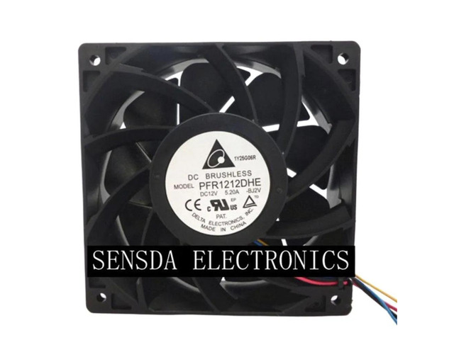 Suitable for PFR1212DHE 12V 12038 5.2A 7400RPM 254CFM 68.5DBA supercharger, 120*120*38mm, 4-pin cooling fan.
