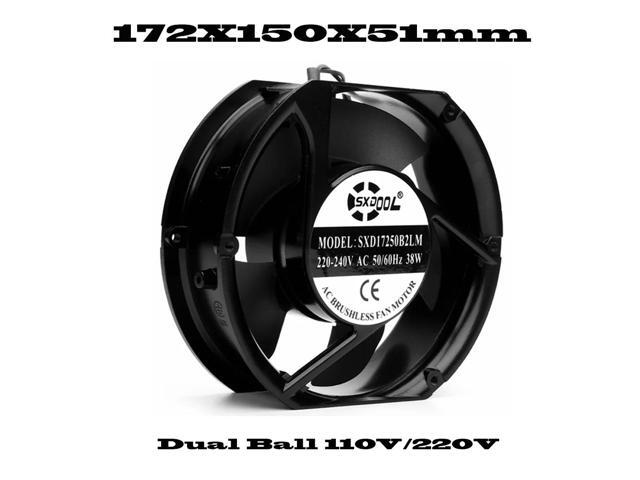 AC (110V) (SXD17250) Industrial Cabinet Cooling Fan with Dual Ball Bearings and Two Wires