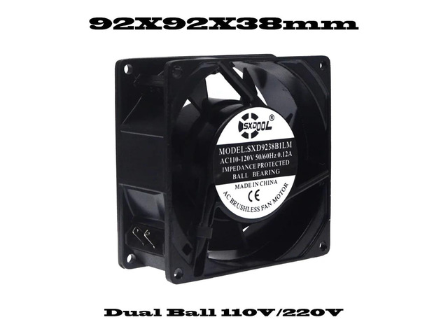 AC (110V) (SXD9238) Industrial Cabinet Cooling Fan with Dual Ball Bearings and Two Wires