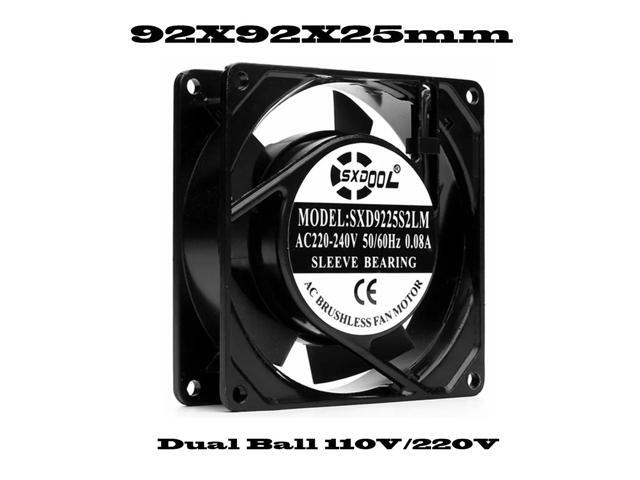 AC (220V) (SXD9225) Industrial Cabinet Cooling Fan with Dual Ball Bearings and Two Wires