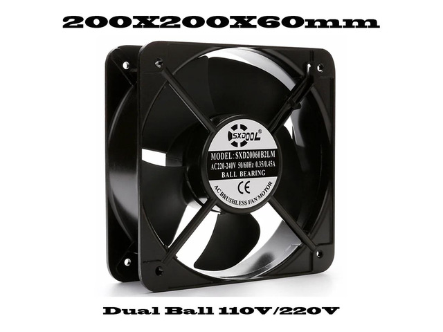 AC (220V) (SXD20060) Industrial Cabinet Cooling Fan with Dual Ball Bearings and Two Wires
