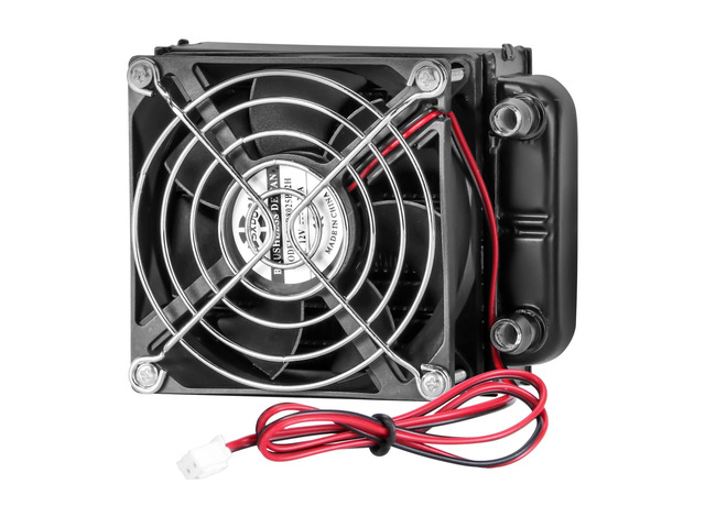 80mm DIY Liquid Cooler, Aluminum Heat Exchanger with 80mm Fan, DC12V, Black - High-Efficiency CPU and VGA Cooling