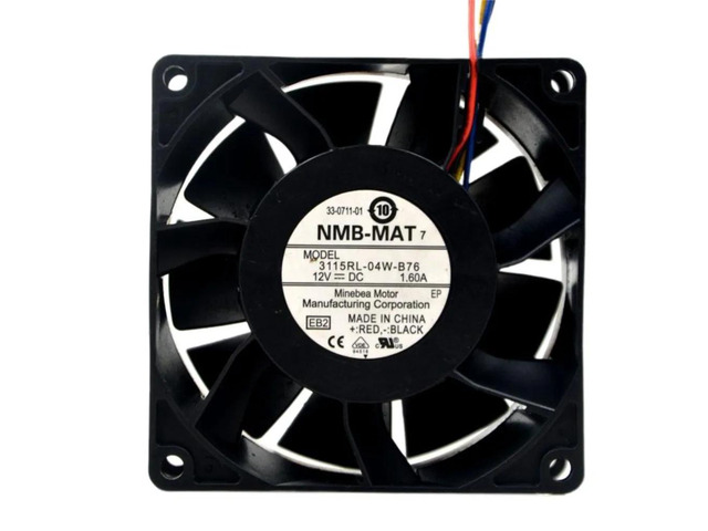 80mm High-Power PWM Cooling Fan, 12V, 80x80x38 mm, Dual Ball Bearing 4-Pin, DYTB0838B2U
