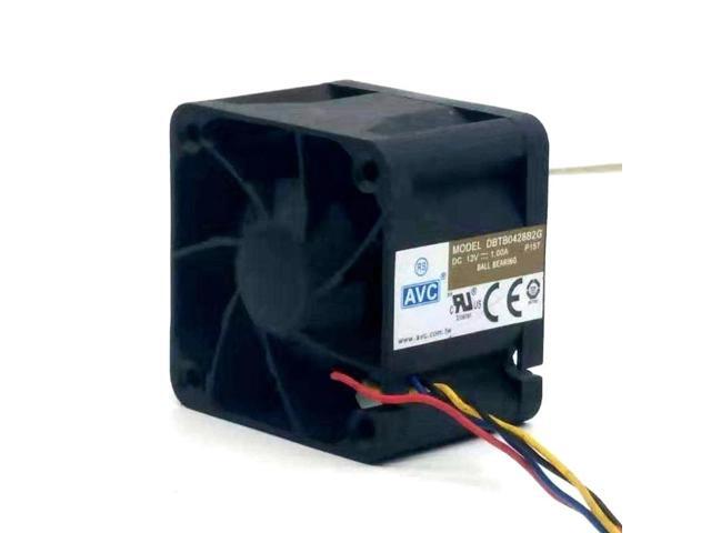 A powerful 40mm cooling fan for the 4028, 12V 1A, model DBTB0428B2G, high-speed server fan, dimensions 40*40*28mm, dual ball bearing, 4-wire 4-pin.