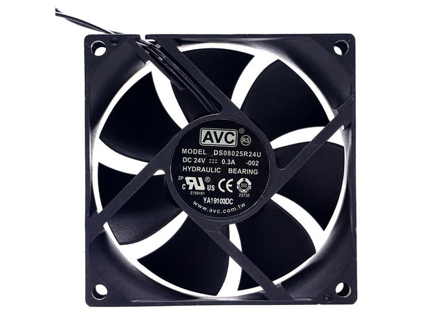 80mm 8cm 24V Cooling Fan DS08025R24U, Hydraulic Bearing 8025, 80X80X25mm, 0.3A, for PC, Server, and Inverter Cooling Fans.