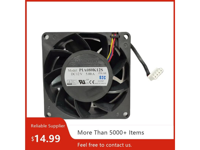 Suitable for PIA080K12S 80x80x38mm DC 12V 5A ultra-high speed airflow fan