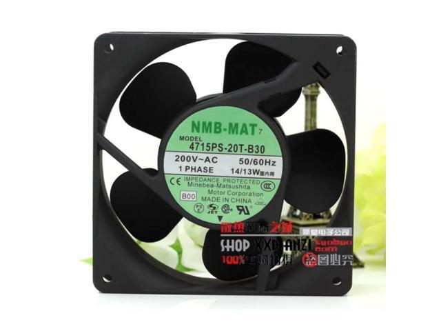 12038 fan for 4715PS-20T-B30, 200V 14/13W cooling fan, 120x120x38mm aluminum frame, suitable for 220V industrial chassis.
