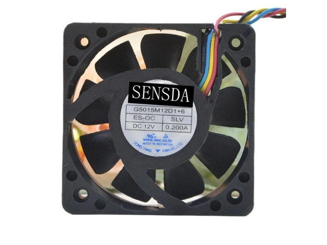 Silent 50mm fan, suitable for NONOISE G5015M12D1+6 12V 0.2A 50*50*15mm 4pin PWM car audio cooling fan.