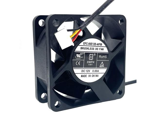 EFC-06E12D-AF09 6025 12V 0.60A 60X60X25mm 60mm 6cm Server Inverter Power Supply PSU Axial Cooling Fan