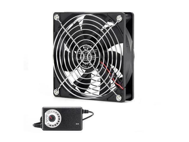 12cm/120mm High-Speed High-Airflow 110V/220V BTC/LTC Mining Workstation Rack Graphics Card Rack Cooler Fan (UK) (1 Fan with Controller)