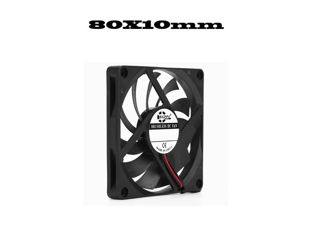 8010mm DC 5V axial cooling brushless motor housing, silent fan, 2-pin sliding bearing