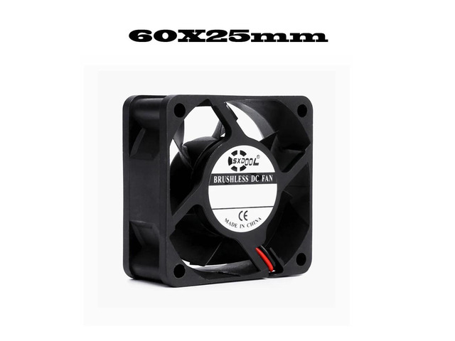 6025mm DC 5V axial cooling brushless motor housing, silent fan, 2-pin sliding bearing