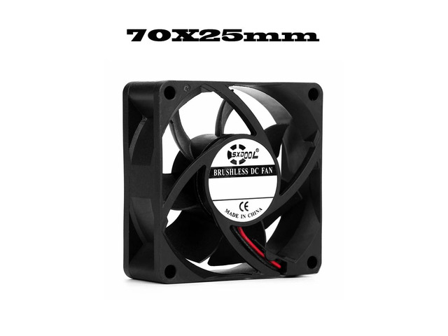 7025mm DC 5V Axial Cooling Brushless Motor Housing Silent Fan 2-Pin Sliding Bearing