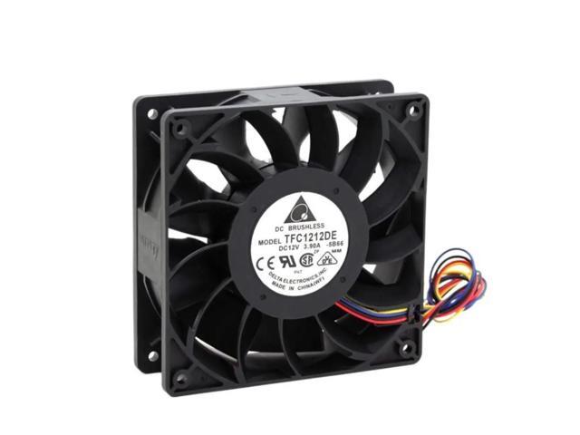 TFC1212DE High-Power Axial-Fluorescent Cooling Fan (2-Wire) for 120mm DC 12V 5200RPM 252CFM Bitcoin Mining Rig Server Chassis