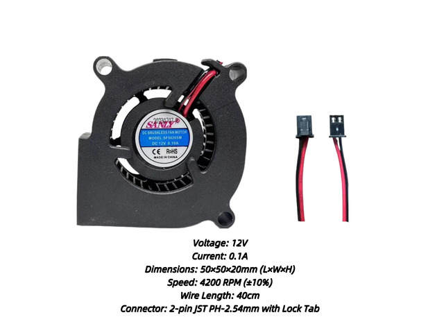 Suitable for SF5020SM, SF5020SL, and F5020 models: 50mm centrifugal 12V 0.10A fan Ultra-quiet turbine fan, suitable for air purifiers,...